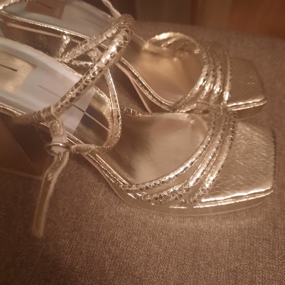 Dolce Vita Albany Block Heel Gold Snake Sandal, size 9.5 - Picture 4 of 7